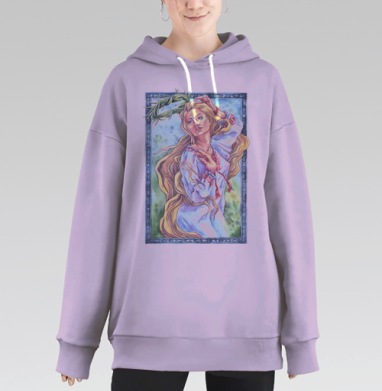 Девушка с венком, Hoodie Long Oversize Fiolet