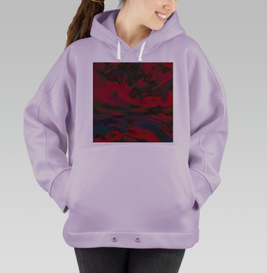 Динамическое красное движение в абстрактном экспрессионизме, Hoodie Oversize Fiolet