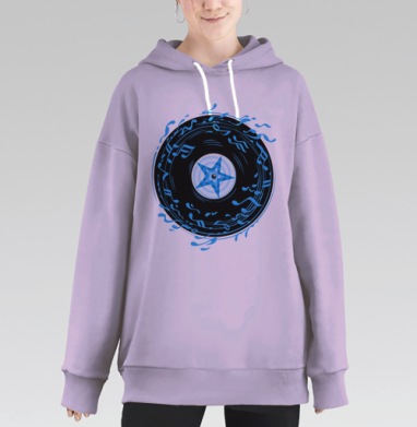 Диск, Hoodie Long Oversize Fiolet