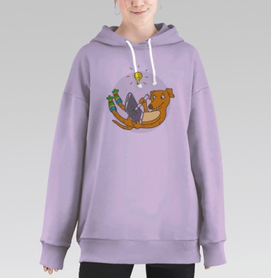 Дизайнер, Hoodie Long Oversize Fiolet