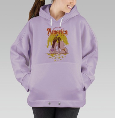Добро пожаловать в Америку. Маями бич, Hoodie Oversize Fiolet