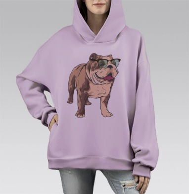 ДОГГ, Hoodie Mono Fiolet, оверсайз, утепленная