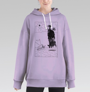 Древний глубоководный. Серия ВСТРЕЧИ, Hoodie Long Oversize Fiolet