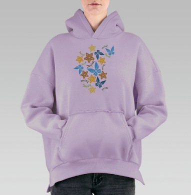 Дыхание лета, Hoodie Oversize Fiolet, утепленная