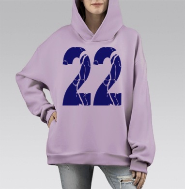Двадцать два, Hoodie Mono Fiolet, оверсайз, утепленная