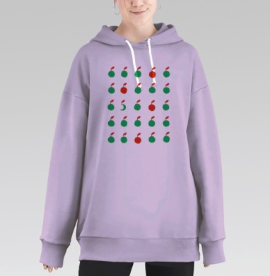 Эко сумка яблоки, Hoodie Long Oversize Fiolet