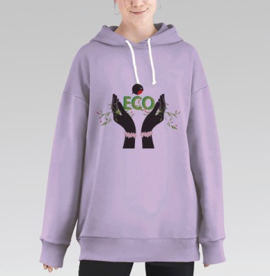ЭкоБерди, Hoodie Long Oversize Fiolet