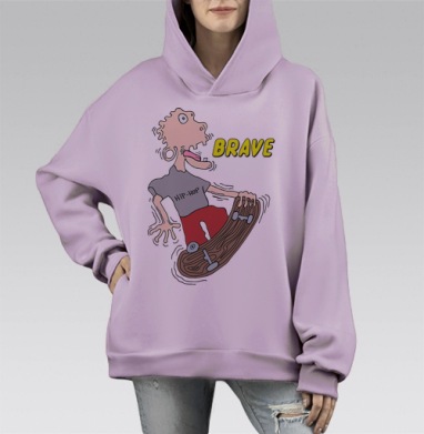 Экстрим, Hoodie Mono Fiolet, оверсайз, утепленная