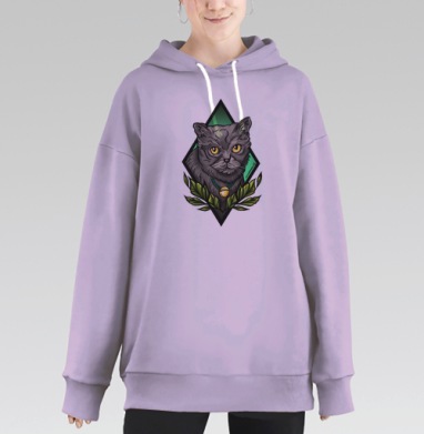 Экзотическая кошка, Hoodie Long Oversize Fiolet
