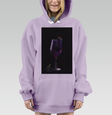 Фиолетовый Коктейль с Тропическими Лягушками, Hoodie Mjhigh Dig Mel, Fiolet, утепленная