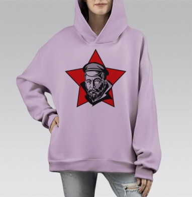 Железный Феликс, Hoodie Mono Fiolet, оверсайз, утепленная