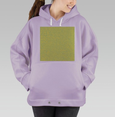 Желтый абстрактный узор с абстрактными линиями лабиринтом, Hoodie Oversize Fiolet