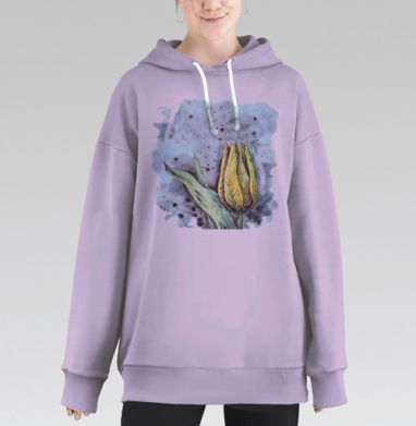 Желтый тюльпан, Hoodie Long Oversize Fiolet