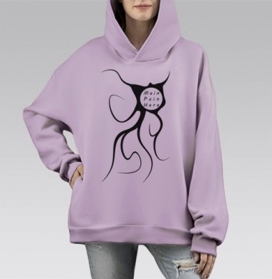 Женщина белом платье в любви и боли сцена, Hoodie Mono Fiolet, оверсайз, утепленная