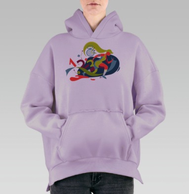Женский бег на время на финише без остановки, Hoodie Oversize Fiolet, утепленная