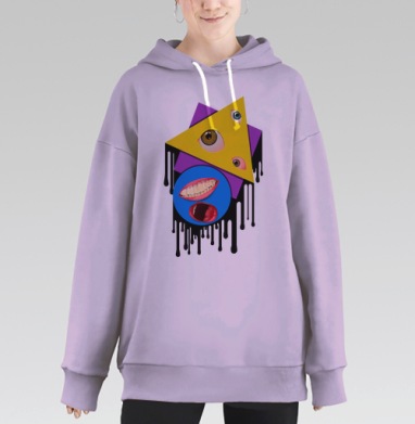 Геометрический мутант, Hoodie Long Oversize Fiolet