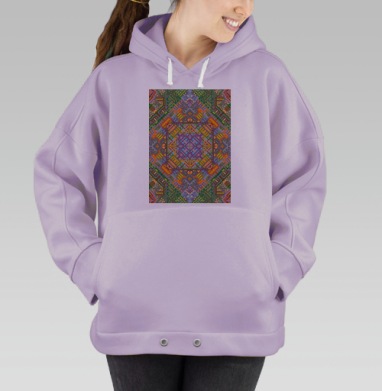 Геометрический Орнамент Симметрия Ритм Последние Слова, Hoodie Oversize Fiolet