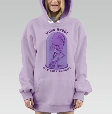 Гибкое фантастическое существо адаптивность пластичность, Hoodie Mjhigh Dig Mel, Fiolet, утепленная