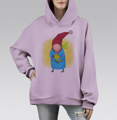 Гномус, Hoodie Mono Fiolet, оверсайз, утепленная