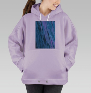 Голубые волны фиолетовых оттенков текучая динамика, Hoodie Oversize Fiolet
