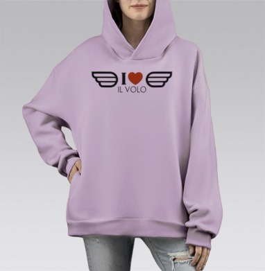 Иль Воло, Hoodie Mono Fiolet, оверсайз, утепленная