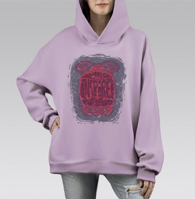 Inspire / Вдохновение, Hoodie Mono Fiolet, оверсайз, утепленная