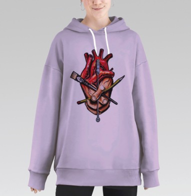 Искусство, Hoodie Long Oversize Fiolet