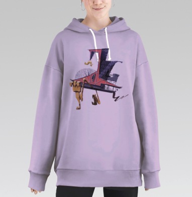Избушка, Hoodie Long Oversize Fiolet