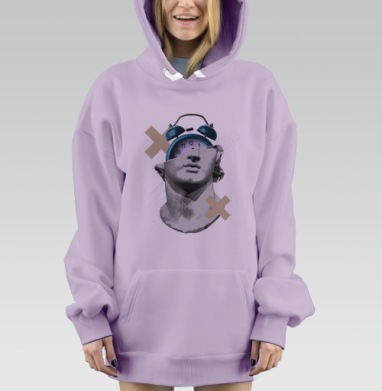 Классическая голова с будильником и искусственным акцентом, Hoodie Mjhigh Dig Mel, Fiolet, утепленная