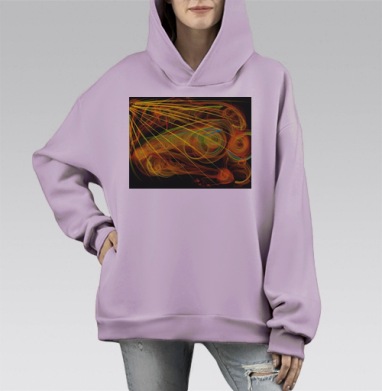 Комм, Hoodie Mono Fiolet, оверсайз, утепленная