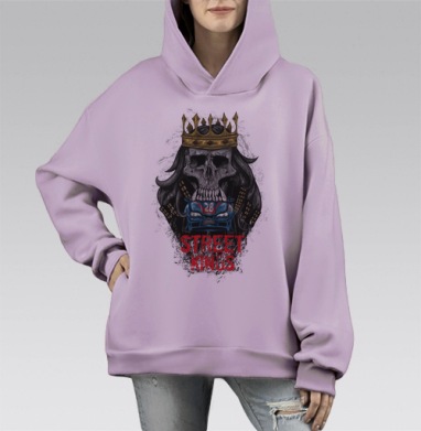 Король Улиц, Hoodie Mono Fiolet, оверсайз, утепленная