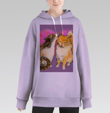 Кошачий поцелуй, Hoodie Long Oversize Fiolet