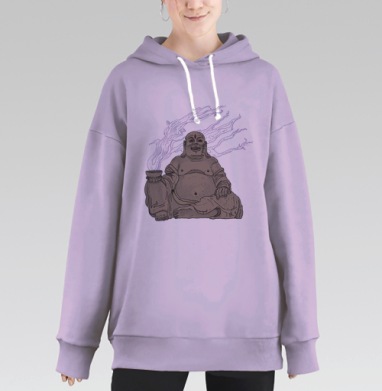 Космический Будда, Hoodie Long Oversize Fiolet