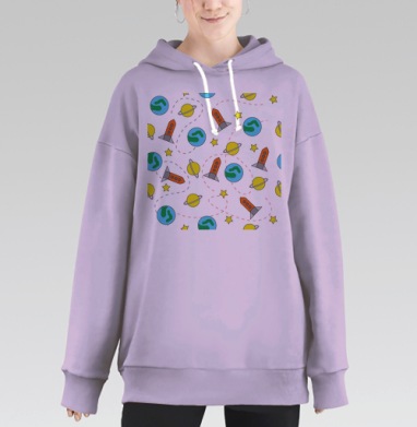 Космос, Hoodie Long Oversize Fiolet