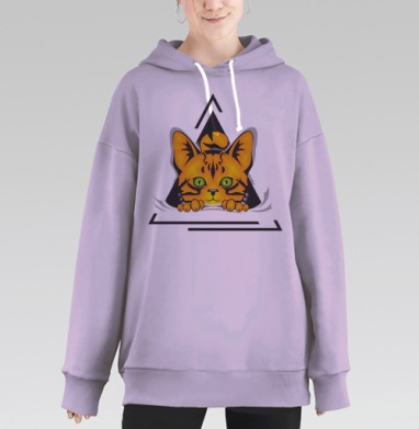 Кот, просто кот, Hoodie Long Oversize Fiolet