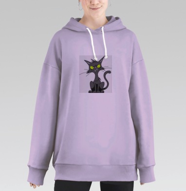 Кот зубач, Hoodie Long Oversize Fiolet