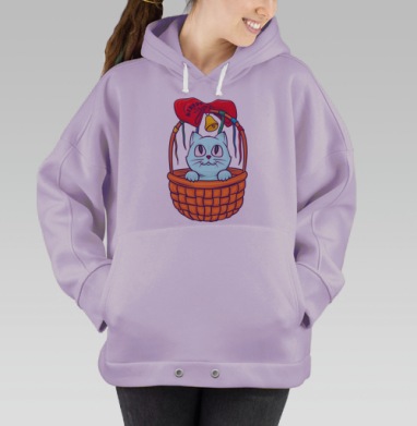 Котенок в корзине, Hoodie Oversize Fiolet