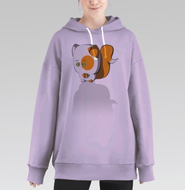 Котики милый друг, Hoodie Long Oversize Fiolet