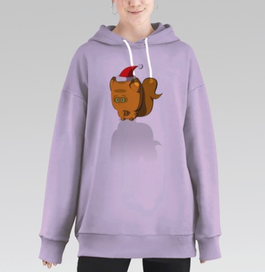 Котики празничный  друг, Hoodie Long Oversize Fiolet