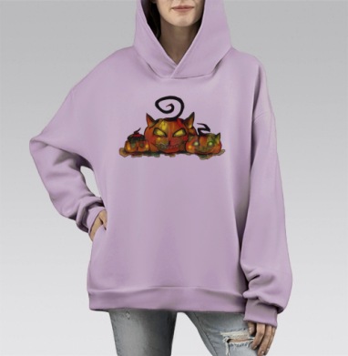 Котыквы, Hoodie Mono Fiolet, оверсайз, утепленная