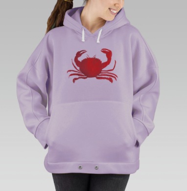 Красный краб в нейтральном пространстве для любителей моря, Hoodie Oversize Fiolet