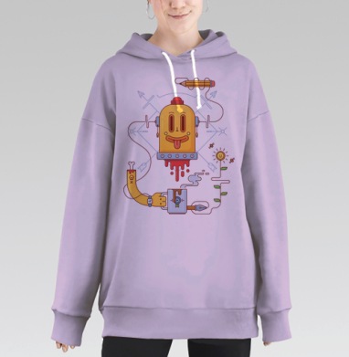Креативная голова, Hoodie Long Oversize Fiolet