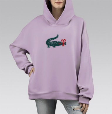Крок, Hoodie Mono Fiolet, оверсайз, утепленная