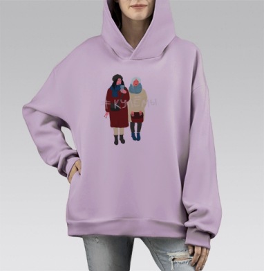 Кулёмы, Hoodie Mono Fiolet, оверсайз, утепленная