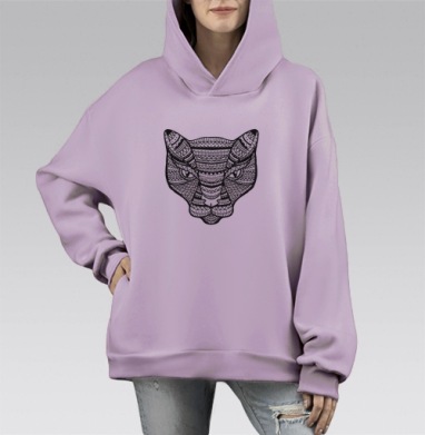 Львица, Hoodie Mono Fiolet, оверсайз, утепленная