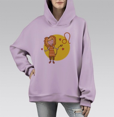 Львиная радость, Hoodie Mono Fiolet, оверсайз, утепленная
