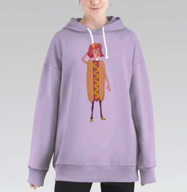 Леди хот-дог, Hoodie Long Oversize Fiolet