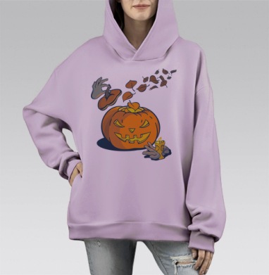 Легенды осени, Hoodie Mono Fiolet, оверсайз, утепленная