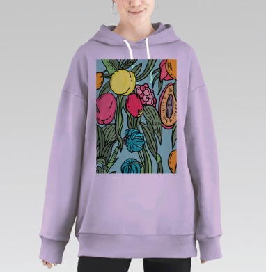 Летний вайб, Hoodie Long Oversize Fiolet