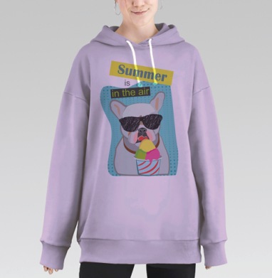 Летняя тема, Hoodie Long Oversize Fiolet